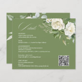 Creamy Floral Eucalyptus QR code Details Wedding (正面/裏面)