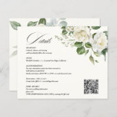 Creamy Floral Eucalyptus QR code Details Wedding (正面/裏面)