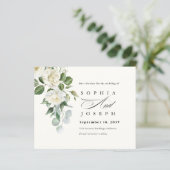 Creamy Floral Eucalyptus Wedding Save the date (スタンド正面)