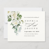 Creamy Floral Eucalyptus Wedding Save the date (正面)