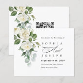 Creamy Floral Eucalyptus Wedding Save the date (正面/裏面)