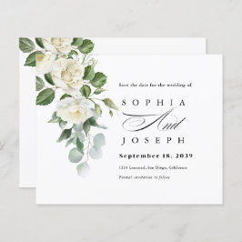 Creamy Floral Eucalyptus Wedding Save the date