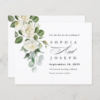 Creamy Floral Eucalyptus Wedding Save the date