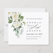 Creamy Floral Eucalyptus Wedding Save the date (正面)