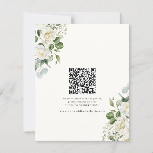Creamy Floral Eucalyptus Wedding Save the date (裏面)