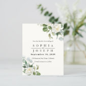 Creamy Floral Eucalyptus Wedding Save the date (スタンド正面)
