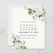 Creamy Floral Eucalyptus Wedding Save the date (正面)