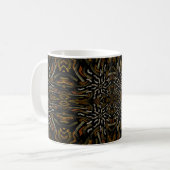 Creamy Golden Yellows Raked Pattern On Black コーヒーマグカップ (正面左)