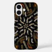 Creamy Golden Yellows Raked Pattern On Black Case-Mate iPhoneケース (裏面)