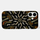 Creamy Golden Yellows Raked Pattern On Black Case-Mate iPhoneケース (裏面 (横))