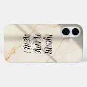 Creamy Marble Monogram Barely There iPhone 16 Case Case-Mate iPhoneケース (裏面 (横))