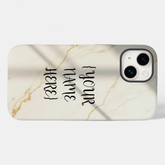 Creamy Marble Monogram Tough Style iPhone Case Case-Mate iPhoneケース (裏面 (横))