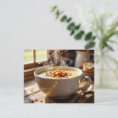 Creamy Potato and Bacon Homemade Soup Recipe ポストカード (スタンド正面)
