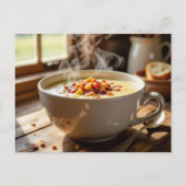Creamy Potato and Bacon Homemade Soup Recipe ポストカード (正面)