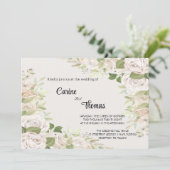 Creamy Rose Wedding Template Invitation 招待状 (スタンド正面)