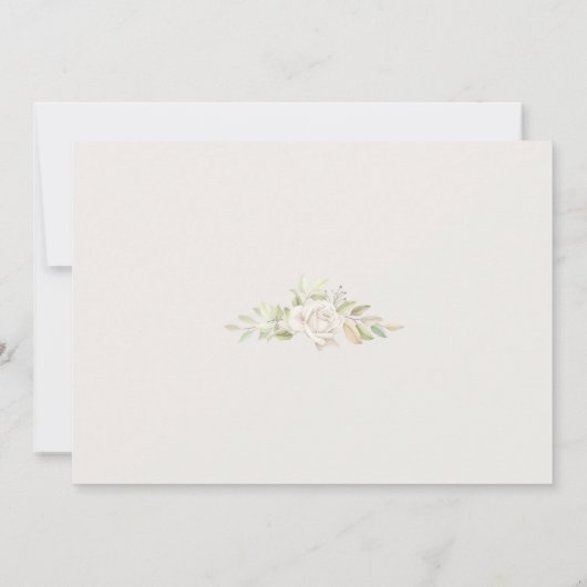  Creamy Rose Wedding  Template Invitation 招待状 (裏面)