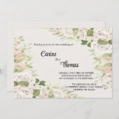 Creamy Rose Wedding Template Invitation 招待状 (正面/裏面)