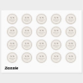 Creamy White Minimal and Chic | ウェディングイニシャル ラウンドシール (シート)