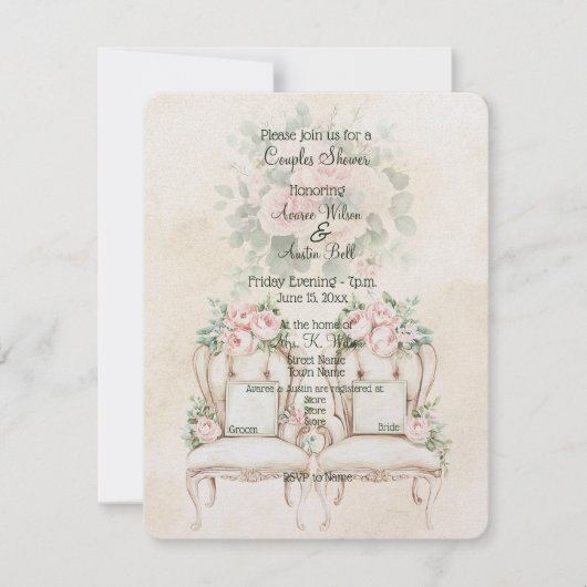 Creamy Yellow Floral Couples Shower  (正面)