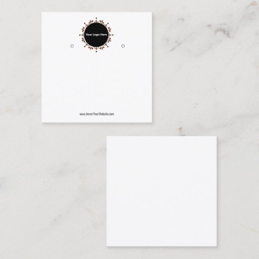 Creat Your Custom Logo Earring Display Card スクエア名刺 (正面/裏面)