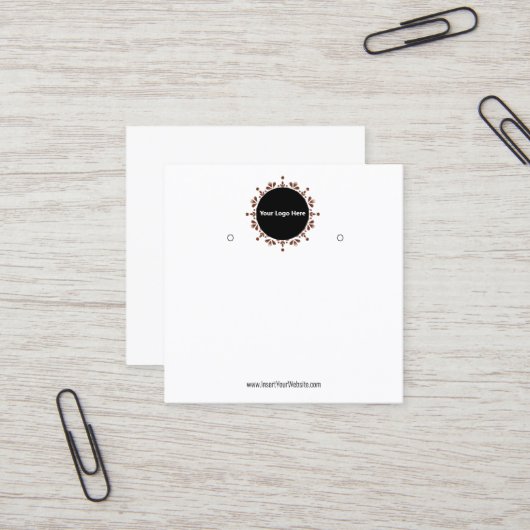 Creat Your Custom Logo Earring Display Card  スクエア名刺 (正面/裏面インサイチュ)