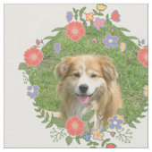 createあなた自身のカスタムな飼い犬猫の写真の植物相を加えます ファブリック (クローズアップ)