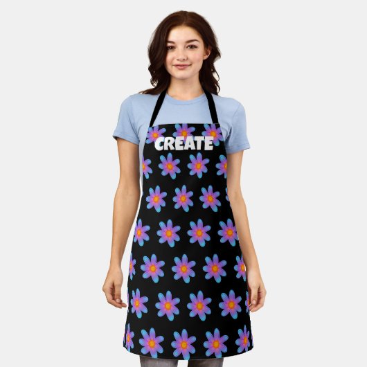 CREATEおもしろいフローラエプロン エプロン (着用した状態)