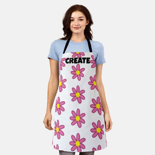 CREATEおもしろい花エプロン エプロン (着用した状態)