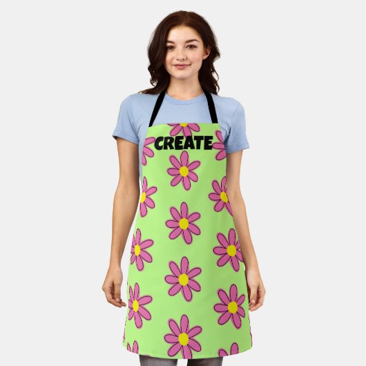 CREATEおもしろい花エプロン エプロン (着用した状態)