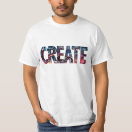 CREATEタイポグラフィアート – はっきりした抽象芸術旋回レター Tシャツ