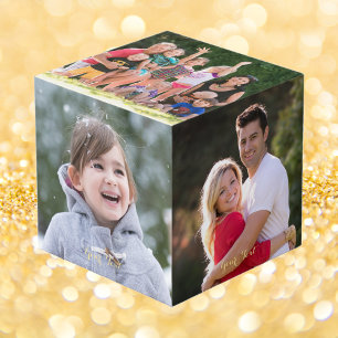 Create カスタム Wood Five 4 x 4無地の Photos文字 フォトキューブ