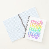 "Create" パステルレインボー ワード ノートブック (内部)