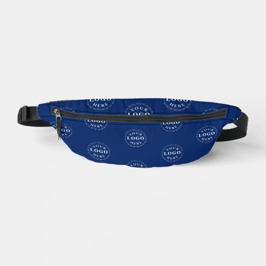 Create a Custom Navy Fanny Pack with Logo Pattern ファニーパック (正面)