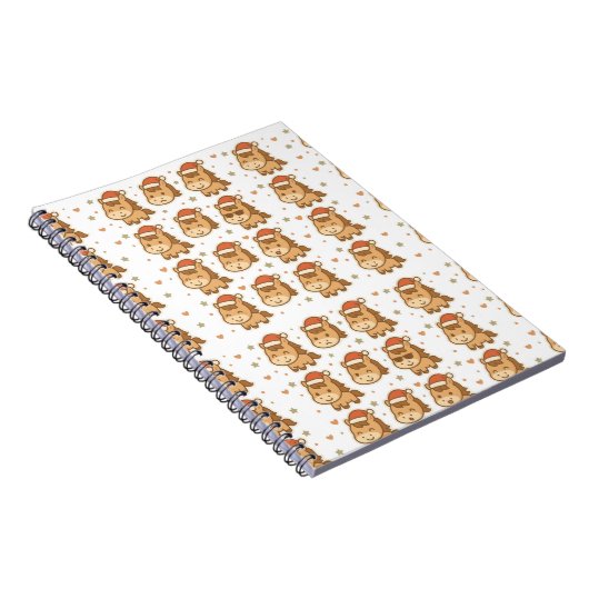 Create a cute horse wearing a tiny Christmas hat ノートブック (右側)