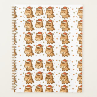 Create a cute horse wearing a tiny Christmas hat プランナー手帳