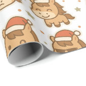 Create a cute horse wearing a tiny Christmas hat ラッピングペーパー (ロールコーナー)