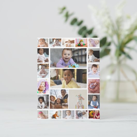 Create a Personalized 22-Image Collage Poster ポストカード (スタンド正面)