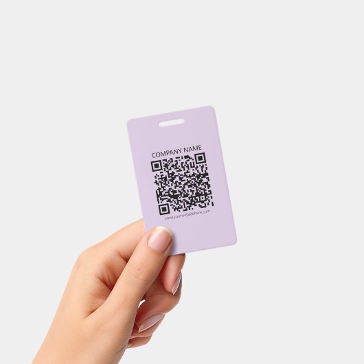 Create a QR Code | Pale Lavender Violet バッジ (手持ち)