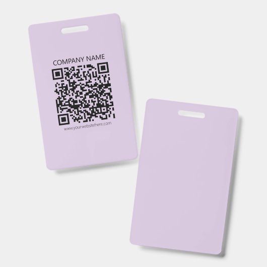 Create a QR Code | Pale Lavender Violet バッジ (正面＆裏面)