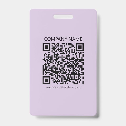 Create a QR Code | Pale Lavender Violet バッジ (正面)