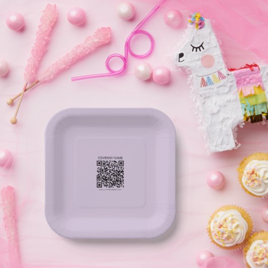 Create a QR Code | Pale Lavender Violet ペーパープレート (パーティー)
