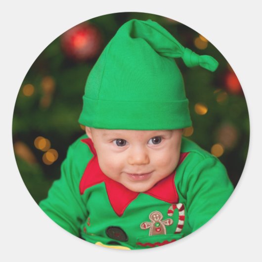 Create Custom Classic add your photo  ラウンドシール (正面)