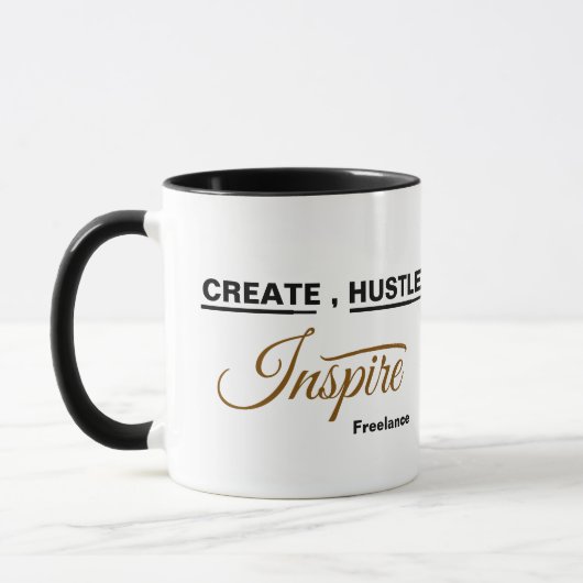 Create Hustle, インスパイアFreelanceデザイン Coffee Mug マグカップ (左)