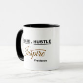 Create Hustle, インスパイアFreelanceデザイン Coffee Mug マグカップ (正面左)