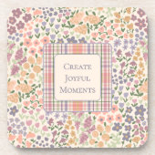 Create Joyful Moments Floral Plaid Coaster Set コースター (正面)