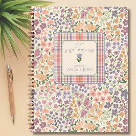 Create Joyful Moments Floral Plaid Planner Journal ノートブック