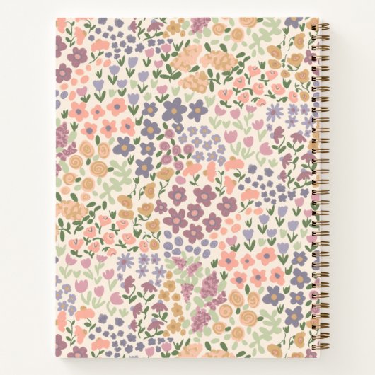 Create Joyful Moments Floral Plaid Planner Journal ノートブック (裏面)