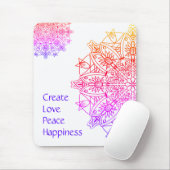 Create love peace happiness Mousepad マウスパッド (マウス)