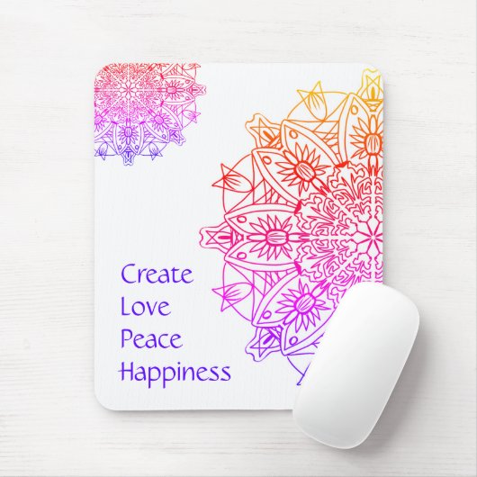 Create love peace happiness Mousepad マウスパッド (マウス)