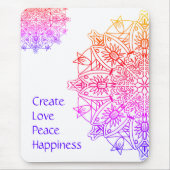 Create love peace happiness Mousepad マウスパッド (正面)